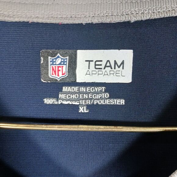 New England Patriots Men's XL Navy/Grey Jersey NFL Team Apparel Large Spell-out - Picture 2 of 7